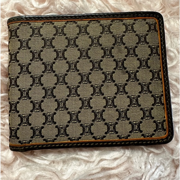 CELINE Macadam Canvas Leather Bifold Wallet Purse Men - Picture 7 of 16
